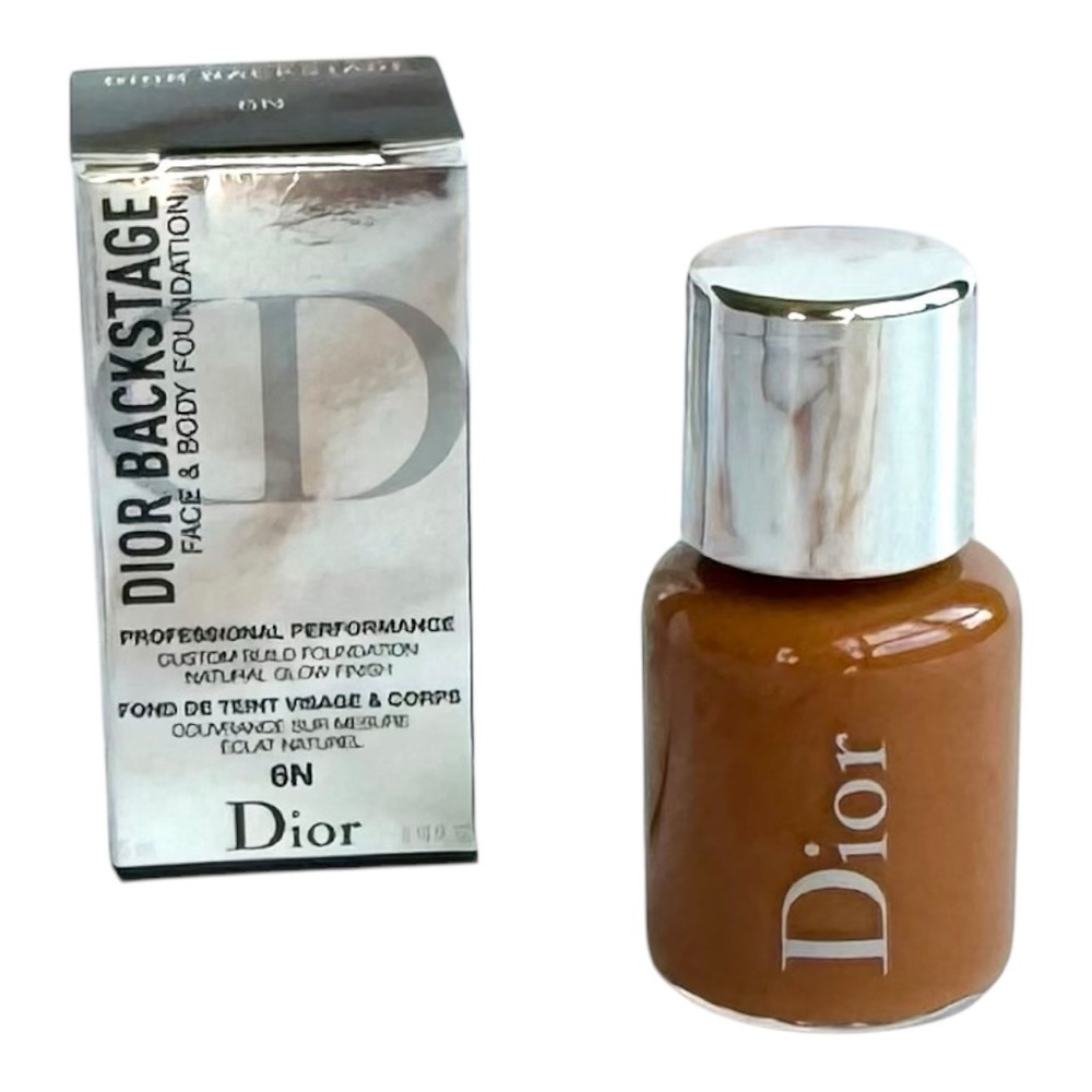 DIOR Backstage Face & Body Foundation Mini Bottle 6N Glow Finish Makeup NEW 5ml